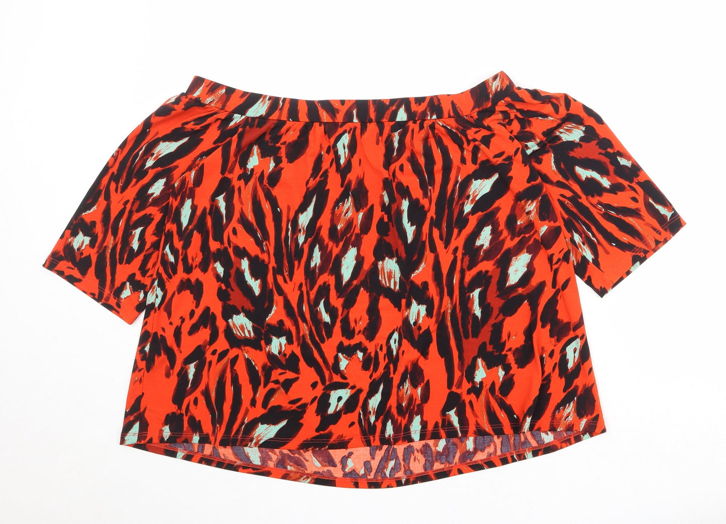 Womens UK Size 14 Very Orange Basic Blouse