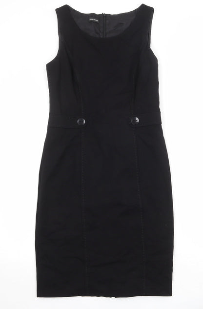 Gerry Weber Womens Black Viscose A-Line Size 10 Round Neck Zip