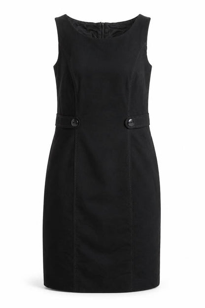 Gerry Weber Womens Black Viscose A-Line Size 10 Round Neck Zip