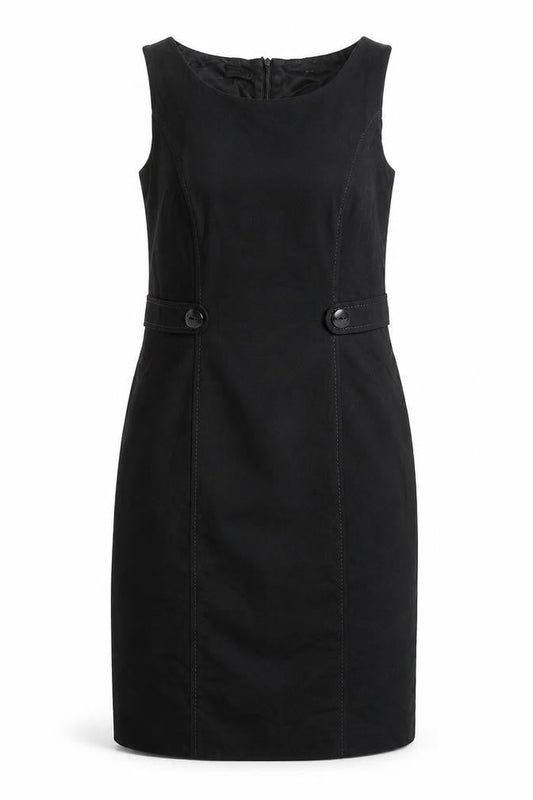 Gerry Weber Womens Black Viscose A-Line Size 10 Round Neck Zip