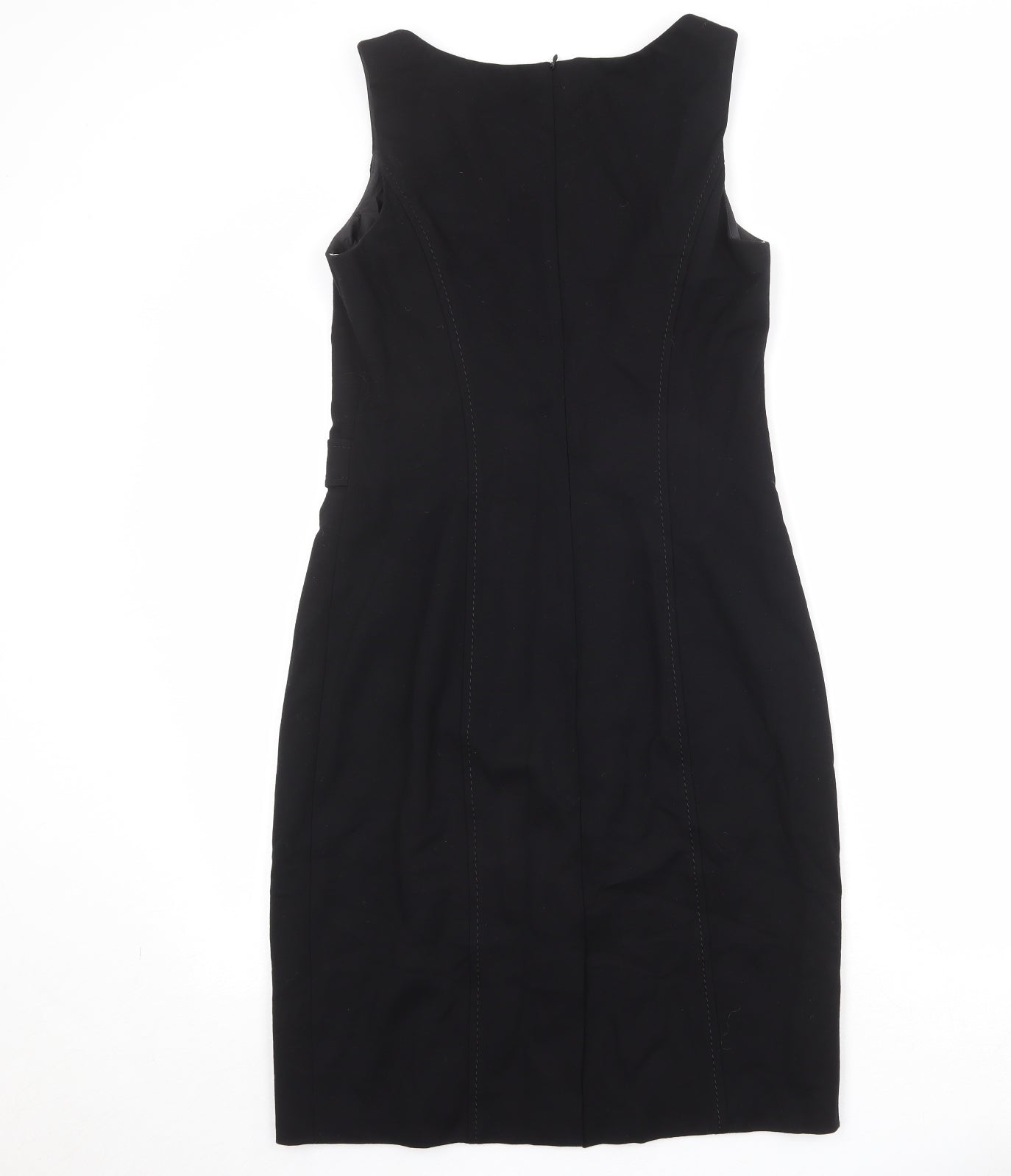 Gerry Weber Womens Black Viscose A-Line Size 10 Round Neck Zip