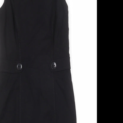 Gerry Weber Womens Black Viscose A-Line Size 10 Round Neck Zip