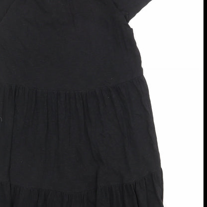 Sportsgirl Womens Black 100% Cotton T-Shirt Dress Size XS V-Neck Pullover