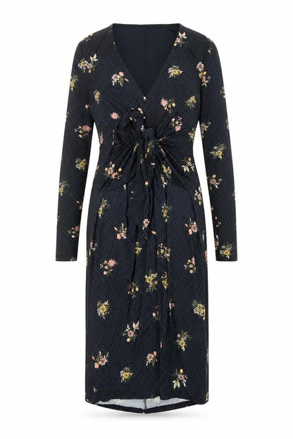 Per Una Womens Black Floral Nylon A-Line Size 8 V-Neck Pullover