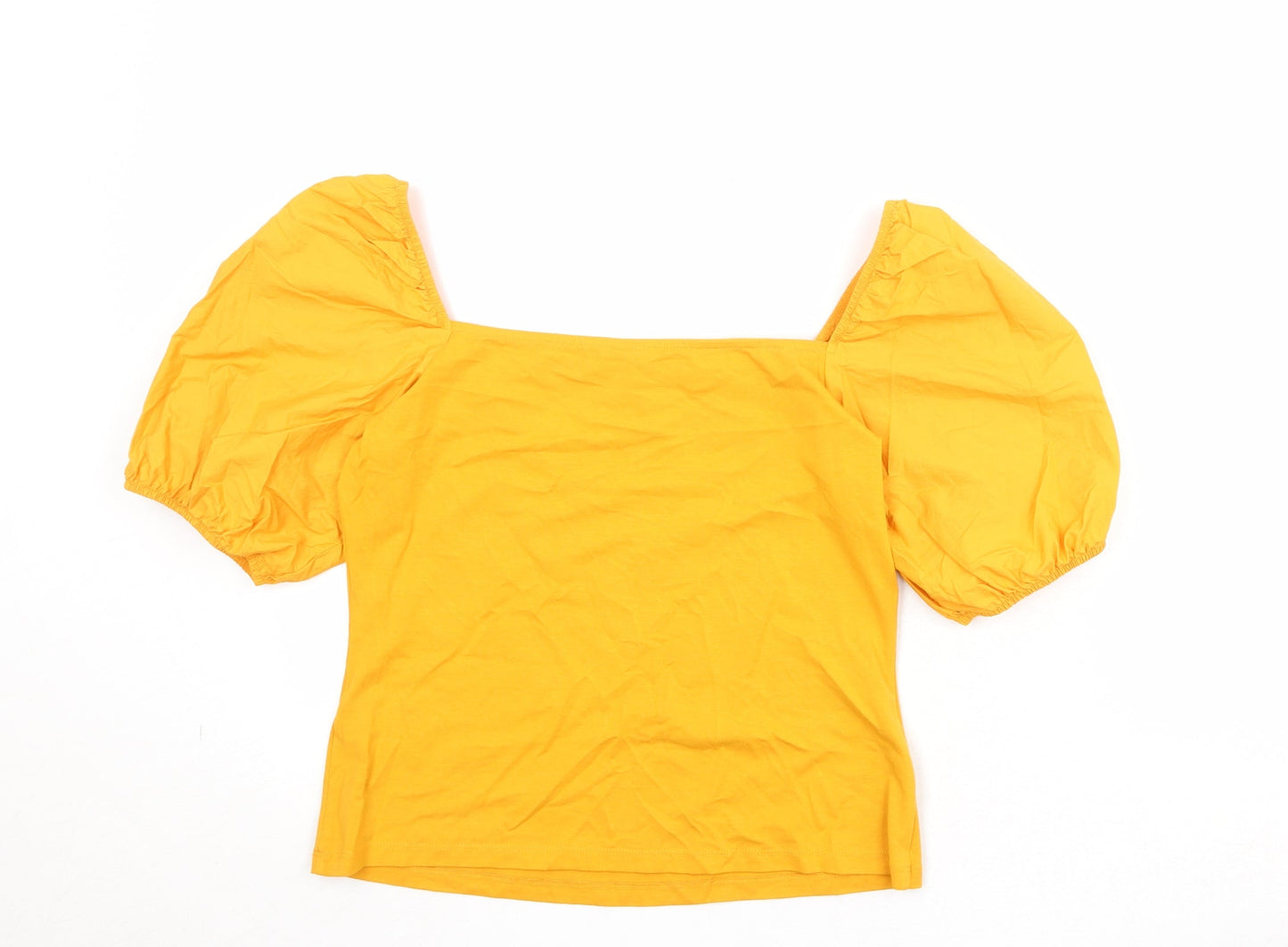 Womens UK Size M H&M Yellow Basic T-Shirt