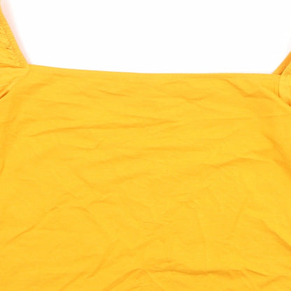 Womens UK Size M H&M Yellow Basic T-Shirt