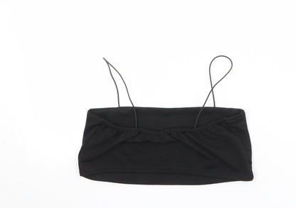 Boohoo Womens Black Polyester Cropped Tank Size 12 Square Neck