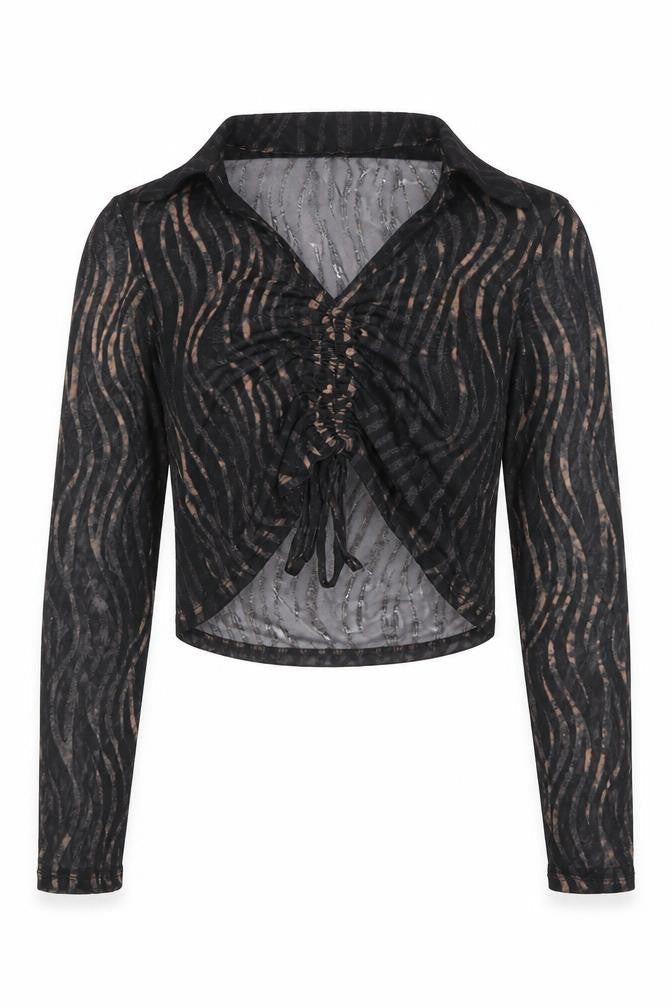 Womens UK Size M Bershka Black Basic Blouse