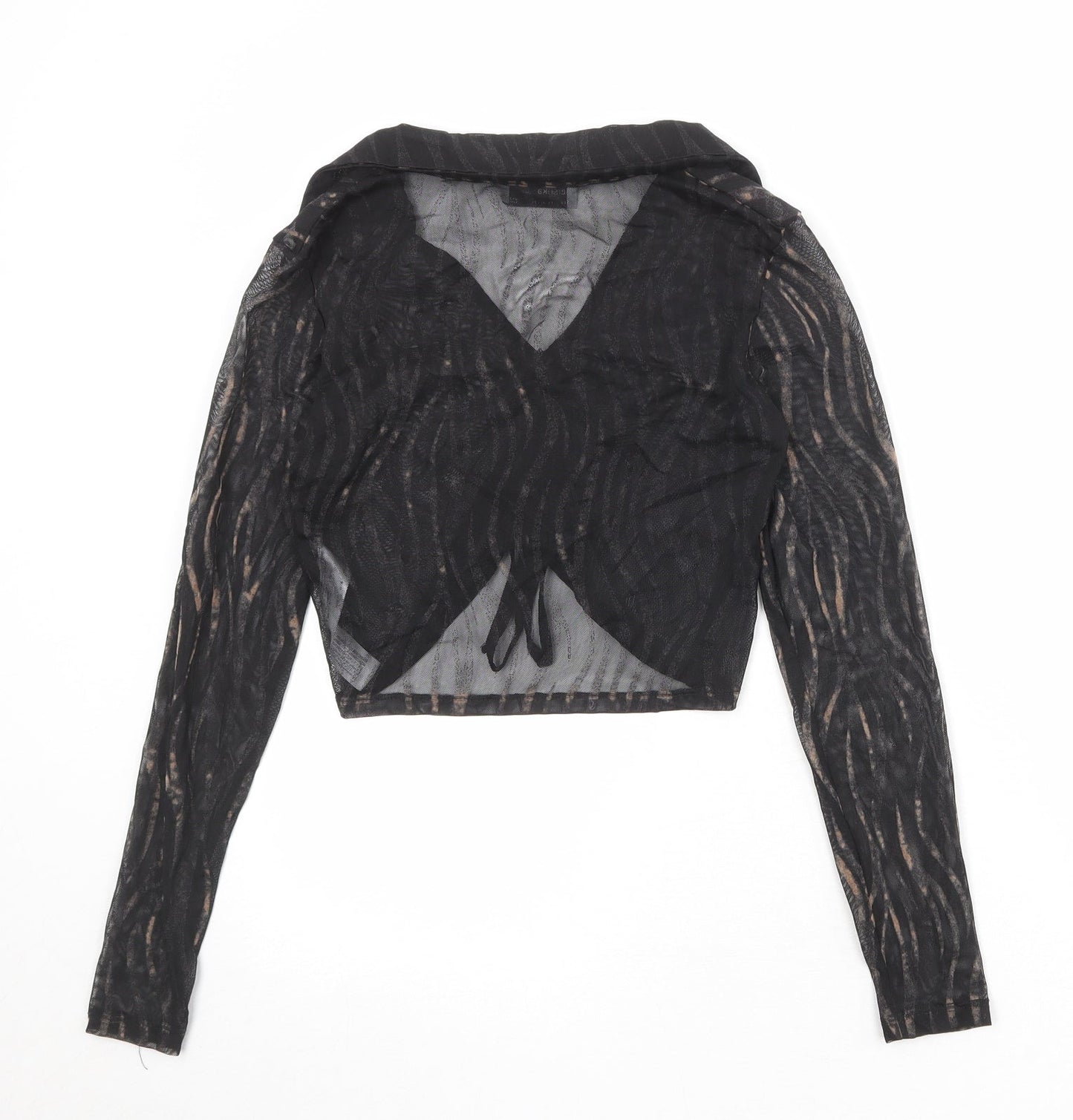 Womens UK Size M Bershka Black Basic Blouse