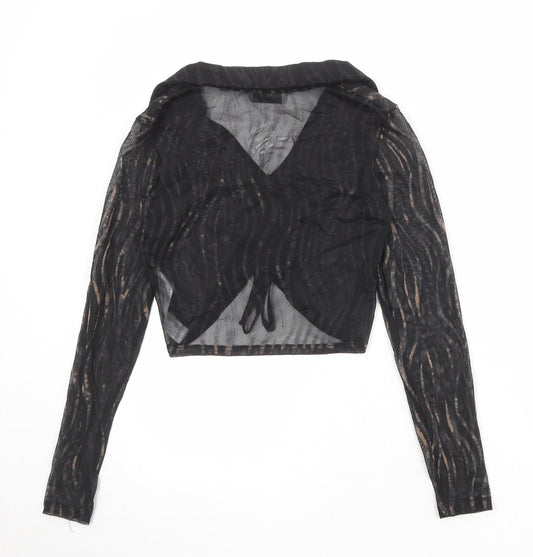 Womens UK Size M Bershka Black Basic Blouse