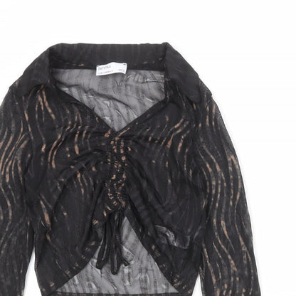 Womens UK Size M Bershka Black Basic Blouse