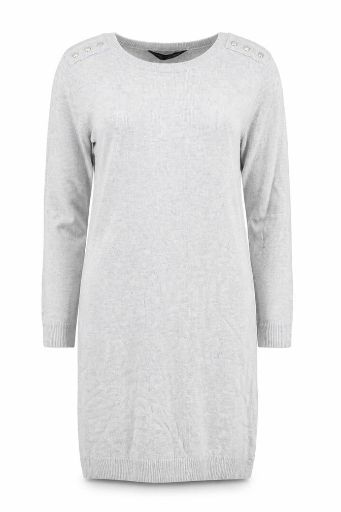 Dorothy Perkins Womens Grey Viscose Jumper Dress Size 12 Round Neck Pullover