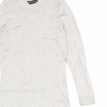 Dorothy Perkins Womens Grey Viscose Jumper Dress Size 12 Round Neck Pullover