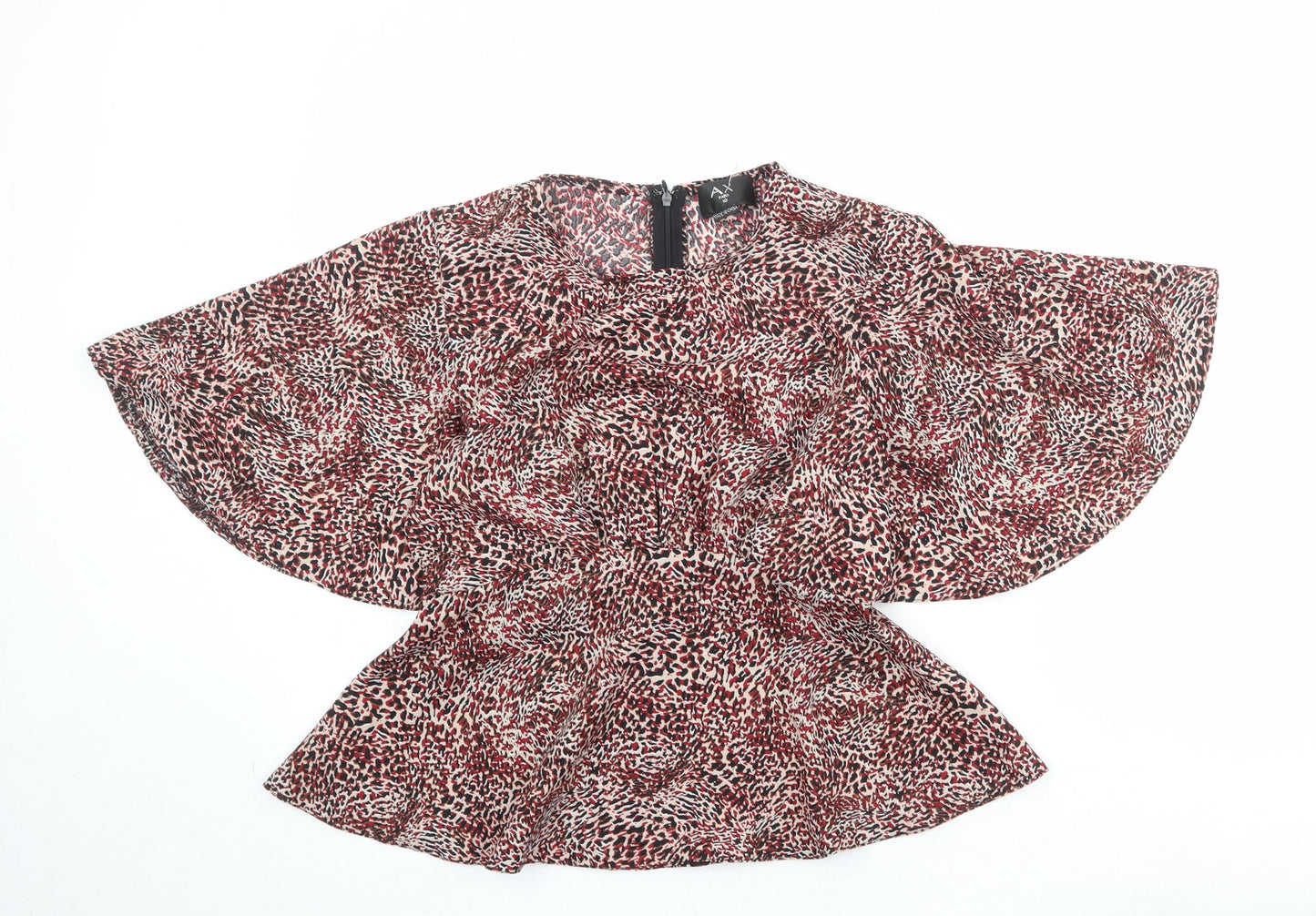 AX Paris Womens Multicoloured Geometric Polyester Basic Blouse Size 10 Round Neck - Angel Sleeve