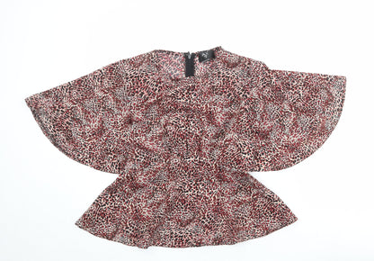 AX Paris Womens Multicoloured Geometric Polyester Basic Blouse Size 10 Round Neck - Angel Sleeve