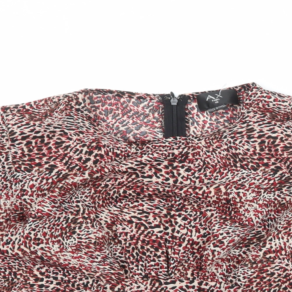 AX Paris Womens Multicoloured Geometric Polyester Basic Blouse Size 10 Round Neck - Angel Sleeve