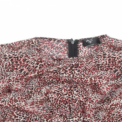 AX Paris Womens Multicoloured Geometric Polyester Basic Blouse Size 10 Round Neck - Angel Sleeve