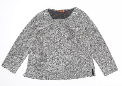 Charlotte Gold Womens Grey Boat Neck Polyester Pullover Jumper Size 22