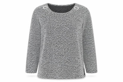 Charlotte Gold Womens Grey Boat Neck Polyester Pullover Jumper Size 22