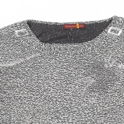 Charlotte Gold Womens Grey Boat Neck Polyester Pullover Jumper Size 22