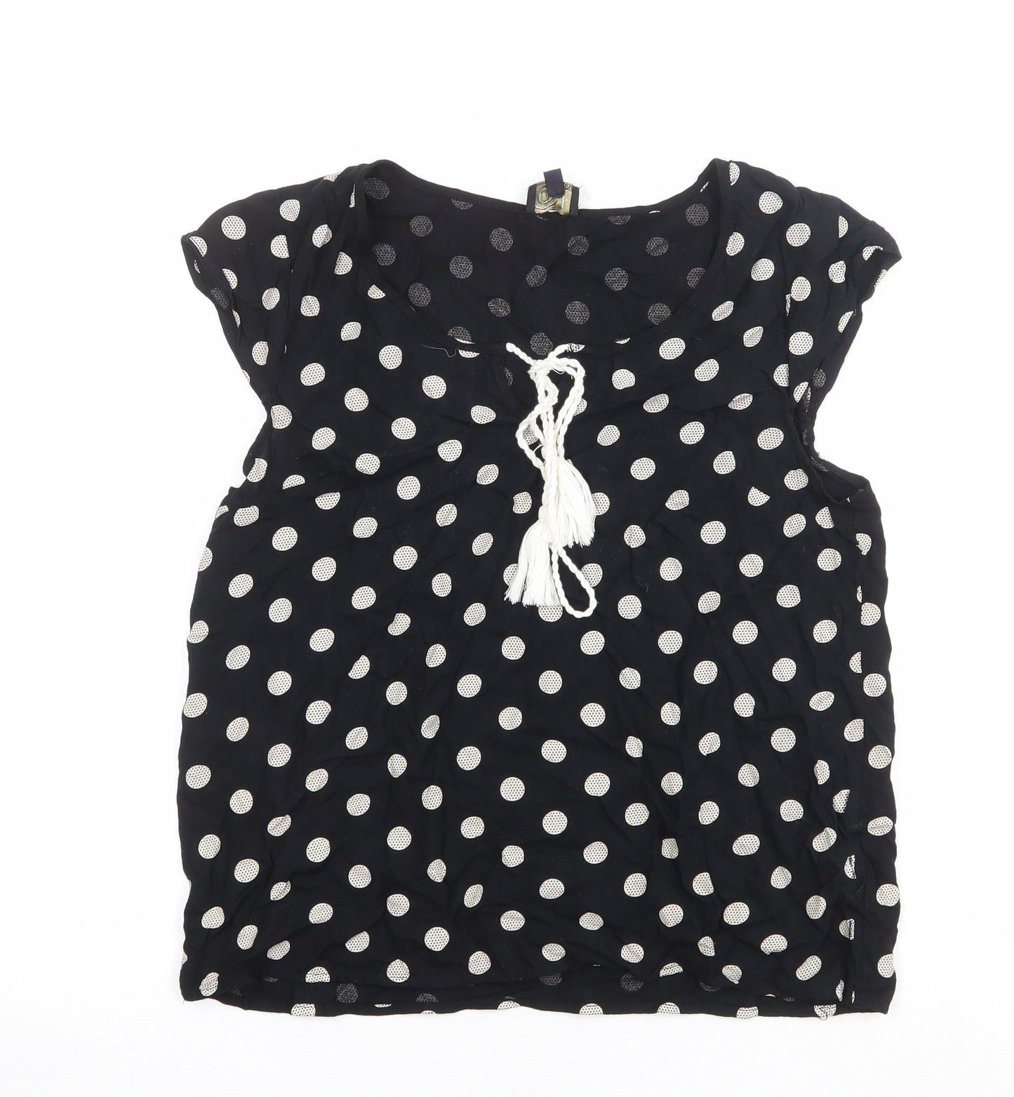 Womens UK Size M dusk Black Basic Blouse