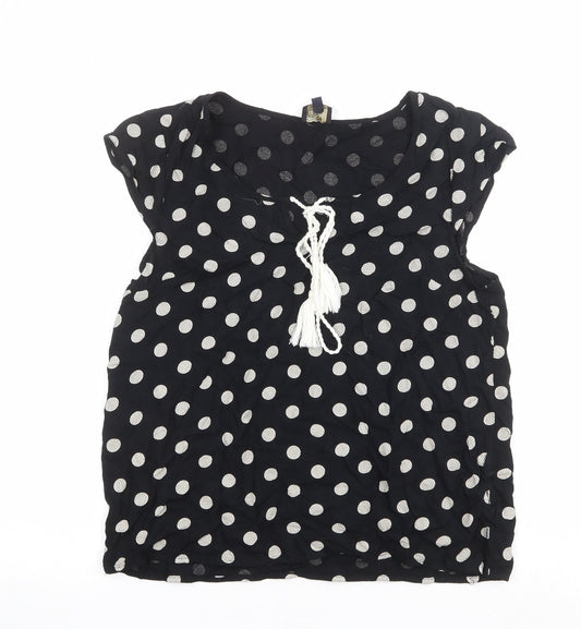 Womens UK Size M dusk Black Basic Blouse
