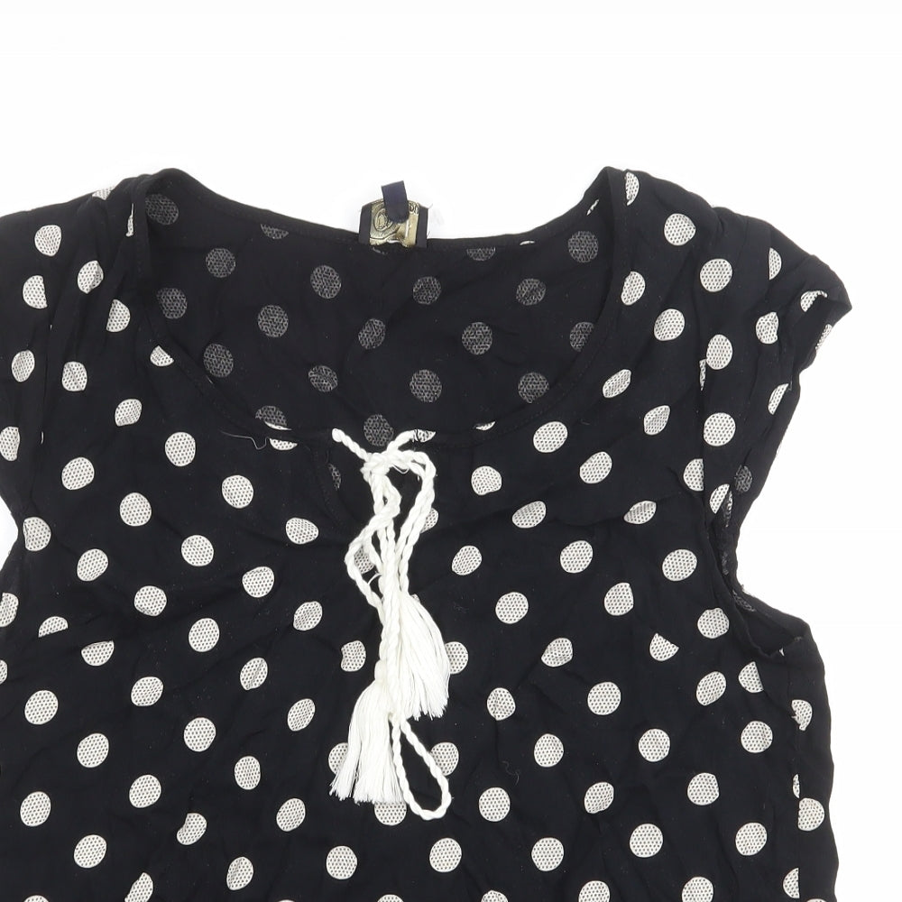Womens UK Size M dusk Black Basic Blouse