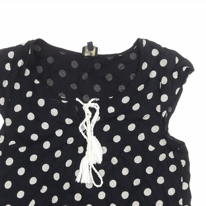 Womens UK Size M dusk Black Basic Blouse