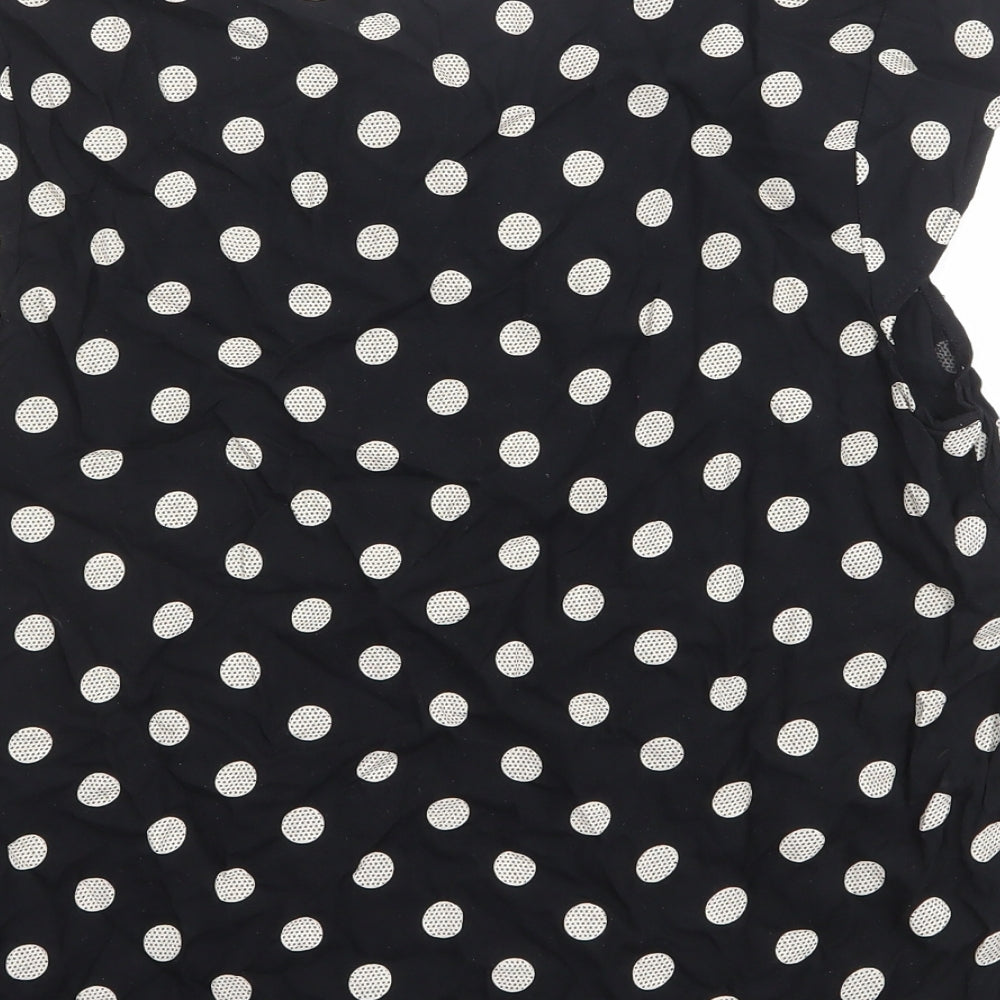 Womens UK Size M dusk Black Basic Blouse
