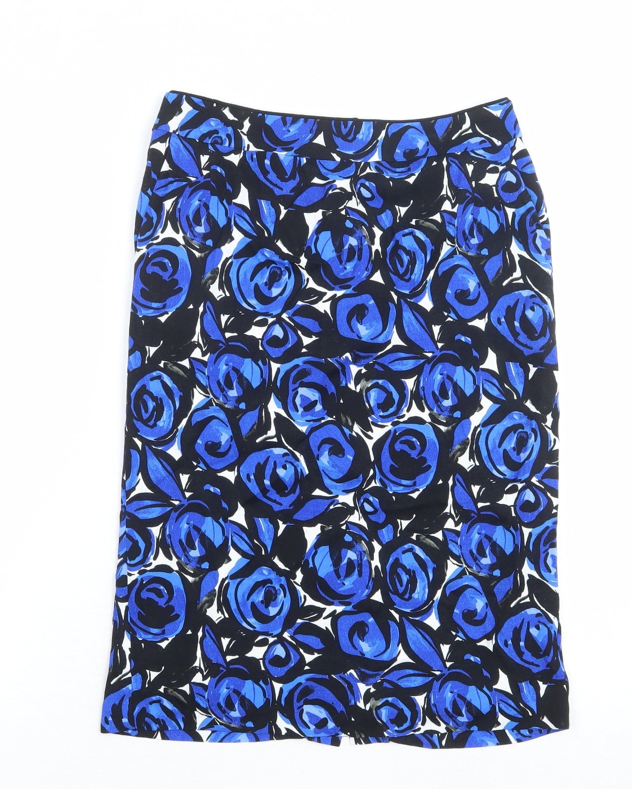 Marks and Spencer Womens Multicoloured Floral Viscose A-Line Skirt Size 8 Zip