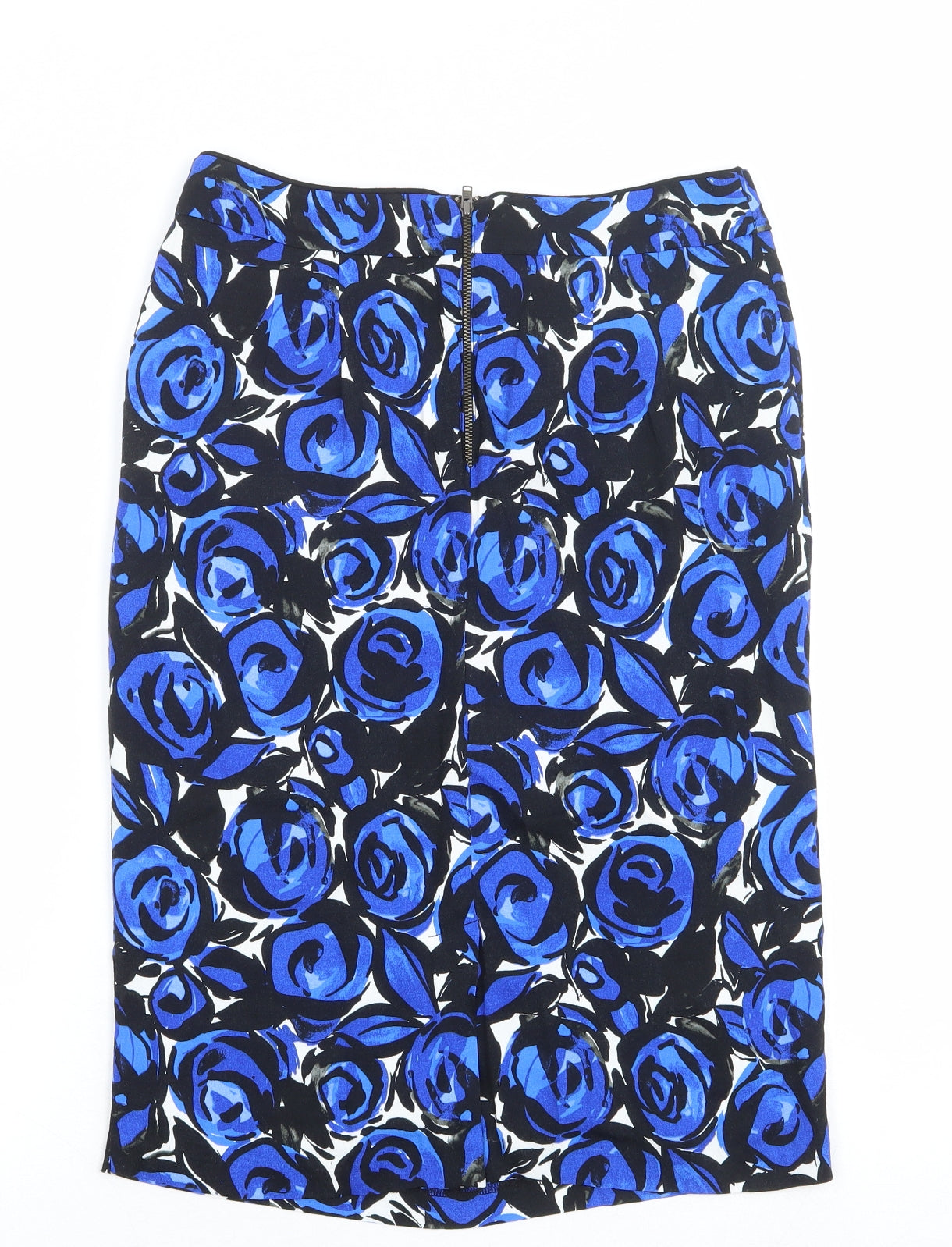 Marks and Spencer Womens Multicoloured Floral Viscose A-Line Skirt Size 8 Zip