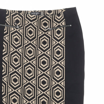 Principles Womens Black Geometric Polyester Straight & Pencil Skirt Size 12