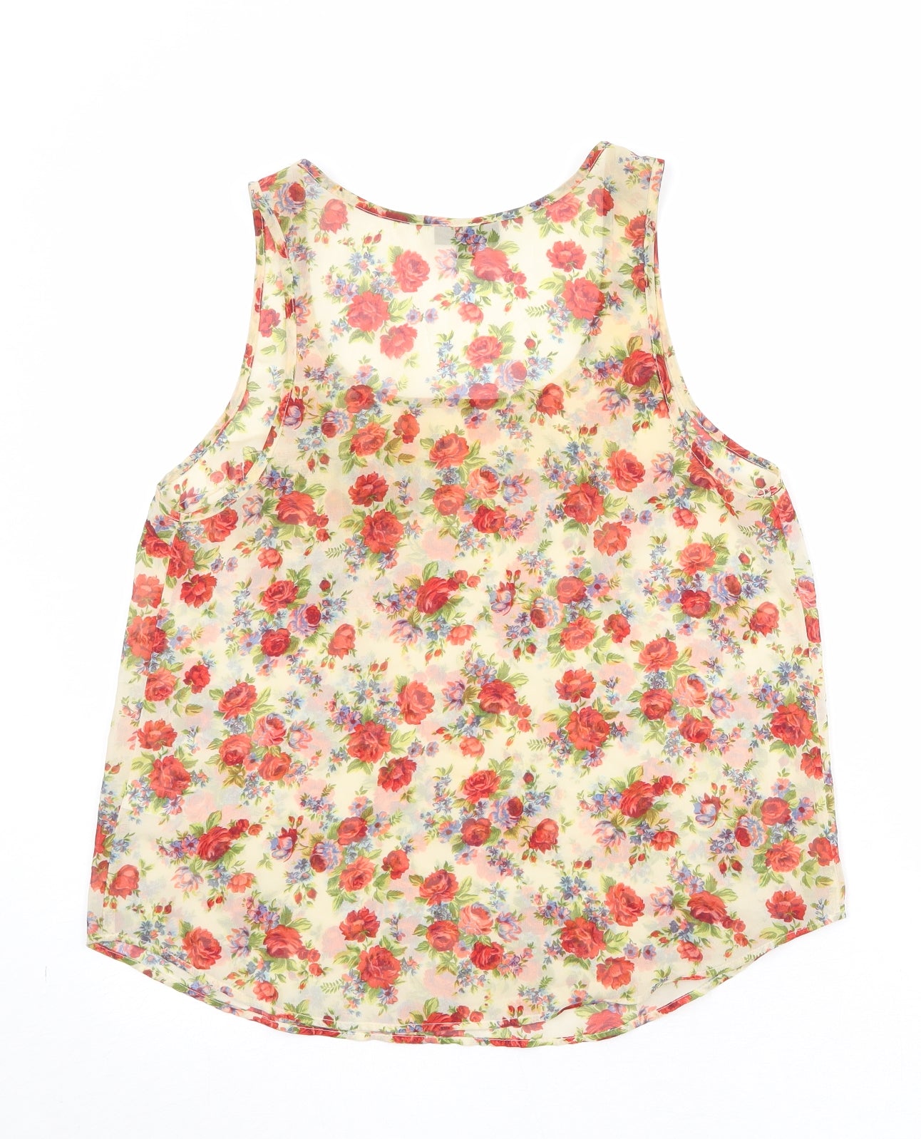 Womens UK Size 10 Topshop Beige Basic Tank