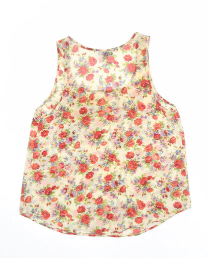 Womens UK Size 10 Topshop Beige Basic Tank