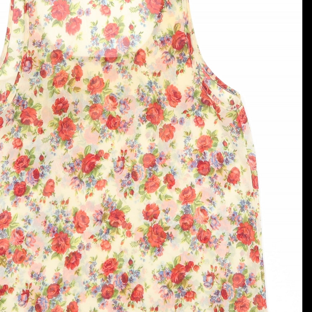 Womens UK Size 10 Topshop Beige Basic Tank