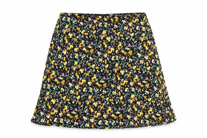 ASOS Womens Black Floral Viscose Skater Skirt Size 8