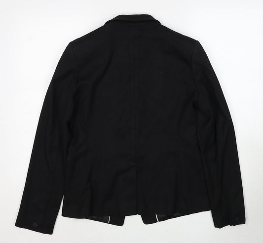 NEXT Womens Black Polyester Jacket Suit Jacket Size 12