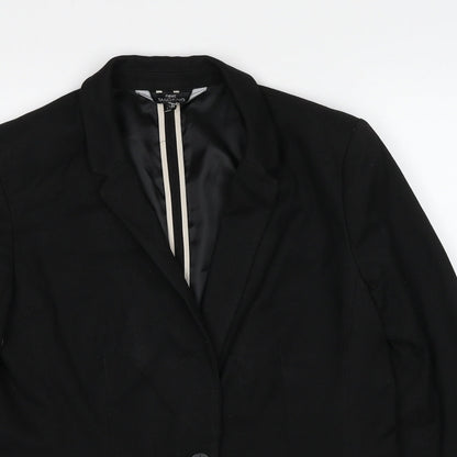 NEXT Womens Black Polyester Jacket Suit Jacket Size 12