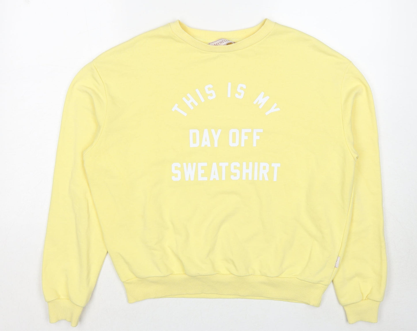 Mynelly Womens Yellow Cotton Pullover Sweatshirt Size S Pullover - This is My Day Off Sweatshirt Size S-M