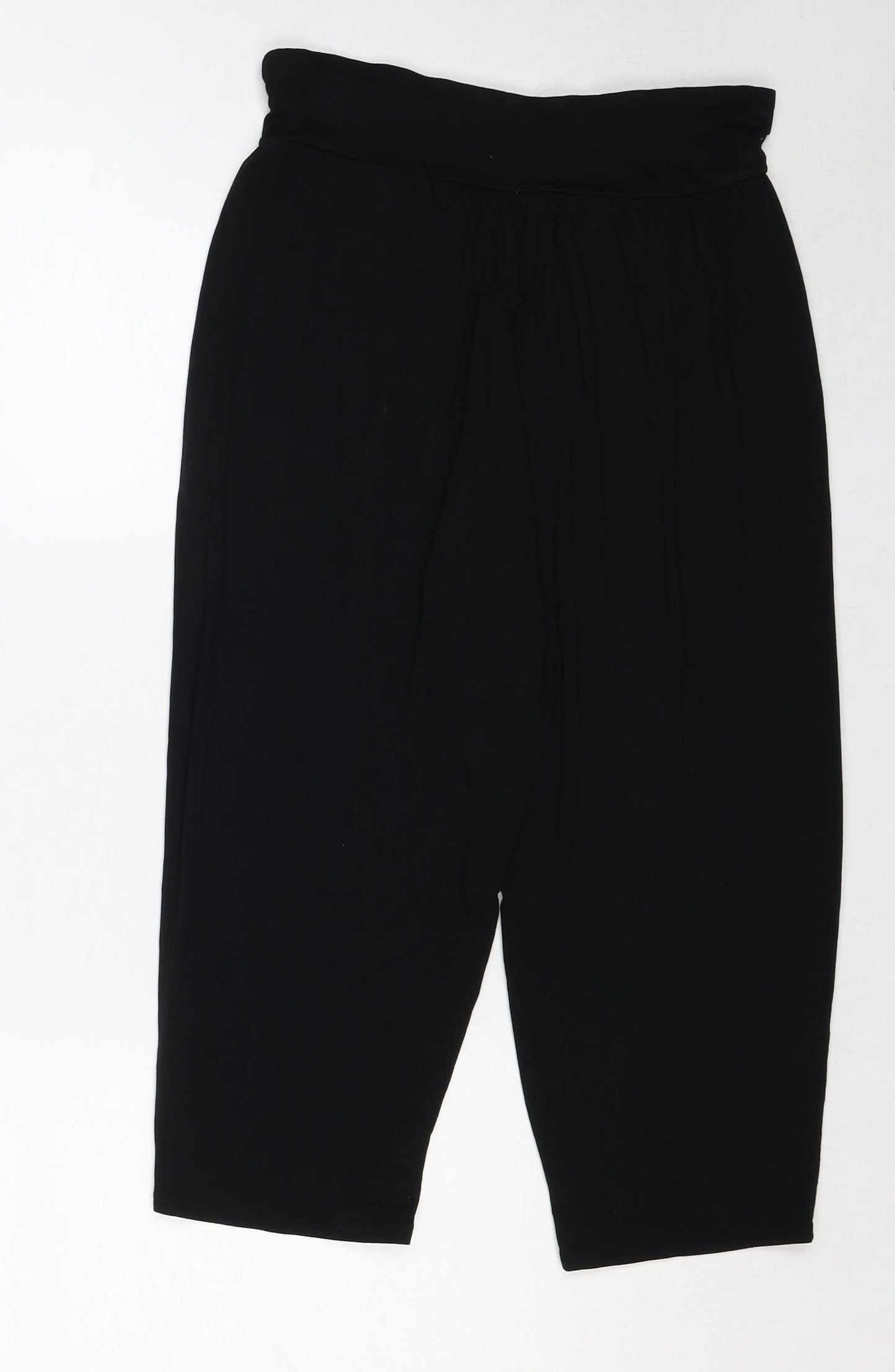 Marks and Spencer Womens Black Viscose Trousers Size 10 Regular