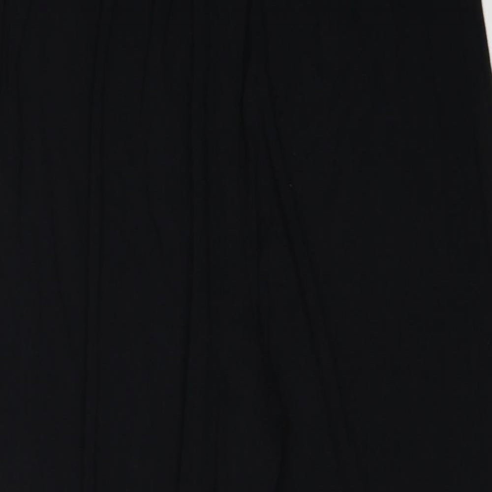 Marks and Spencer Womens Black Viscose Trousers Size 10 Regular