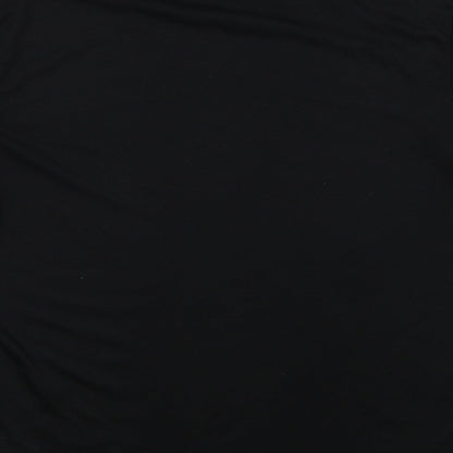 Reebok Mens Black Polyester T-Shirt Size M Round Neck