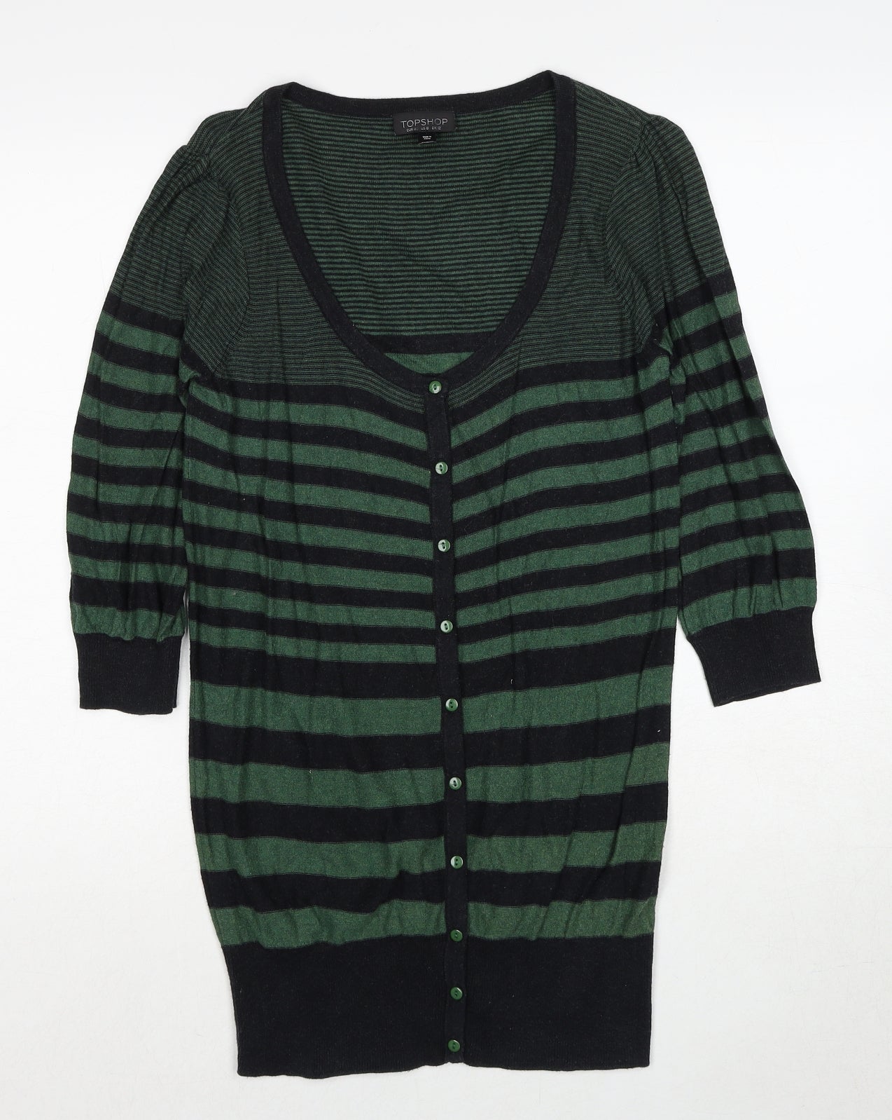 Womens UK Size 12 Topshop Green Cardigan Jumper