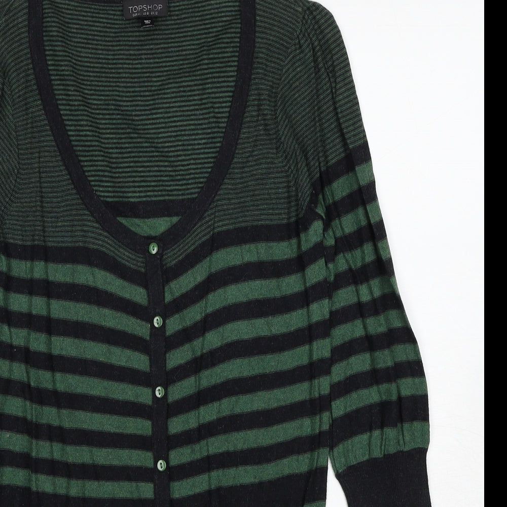 Womens UK Size 12 Topshop Green Cardigan Jumper