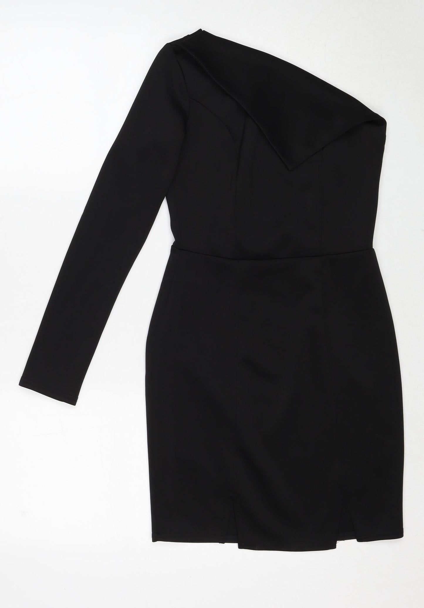ASOS Womens Black Polyester Mini Size 8 One Shoulder Pullover