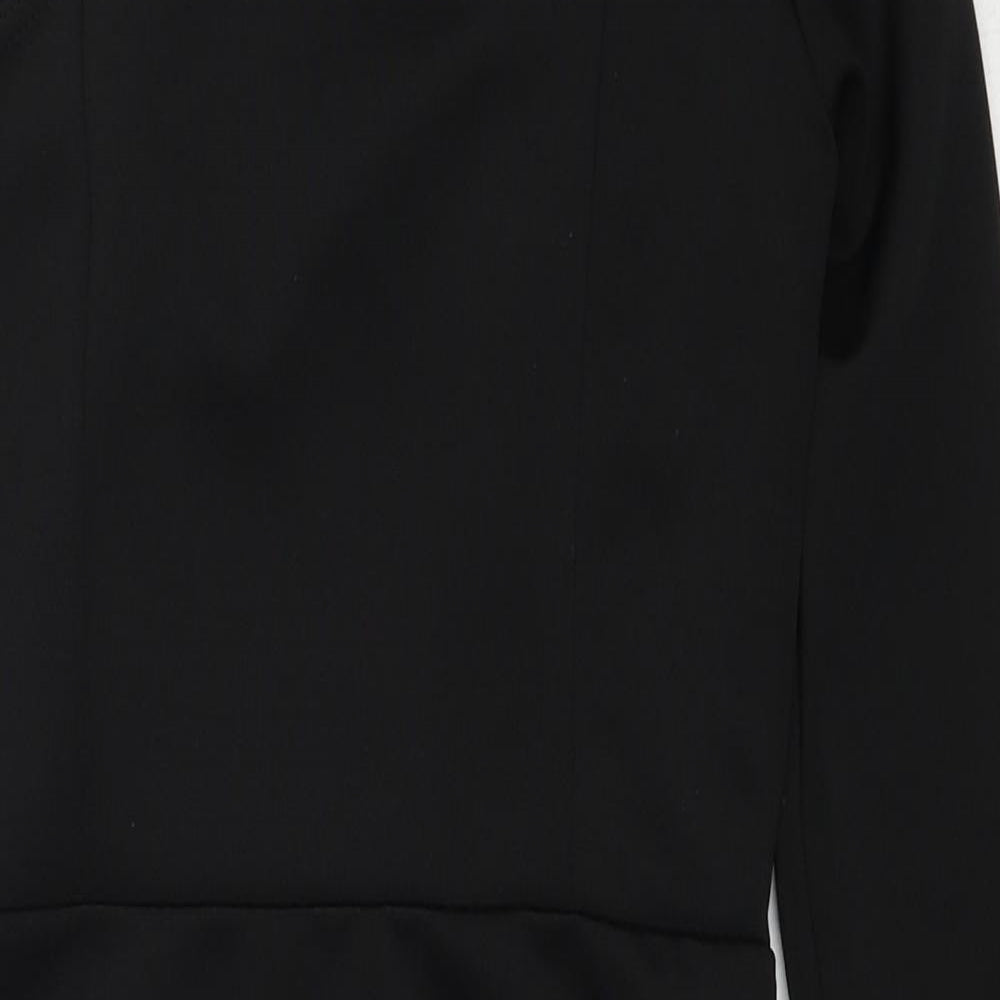 ASOS Womens Black Polyester Mini Size 8 One Shoulder Pullover
