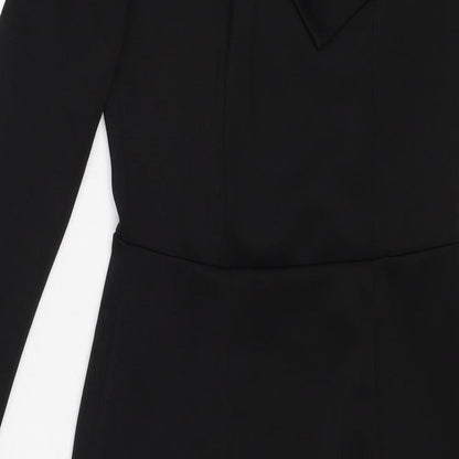 ASOS Womens Black Polyester Mini Size 8 One Shoulder Pullover