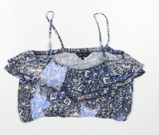 Womens UK Size 10 New Look Blue Cropped Tank