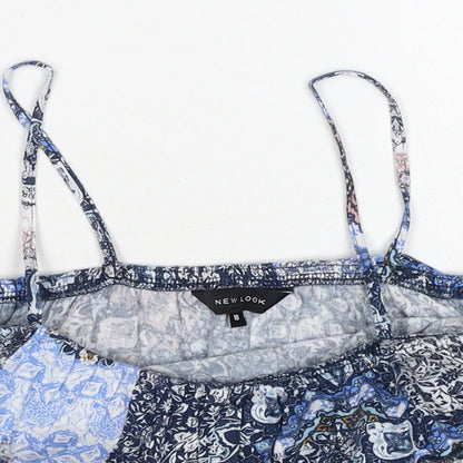 Womens UK Size 10 New Look Blue Cropped Tank