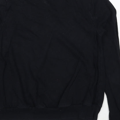 Topshop Womens Black Cotton Pullover Sweatshirt Size 6 Pullover